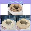 Paper Straw Embroidered Letter Wide Brim Sun Hat For Summer Beach Outdoor Protection