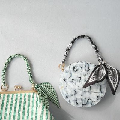 New Fashion Spring Woman Handbag Accessory Part Chains Detachable Replacement Floral Print Silk Strap Women DIY Chain Bag Handls