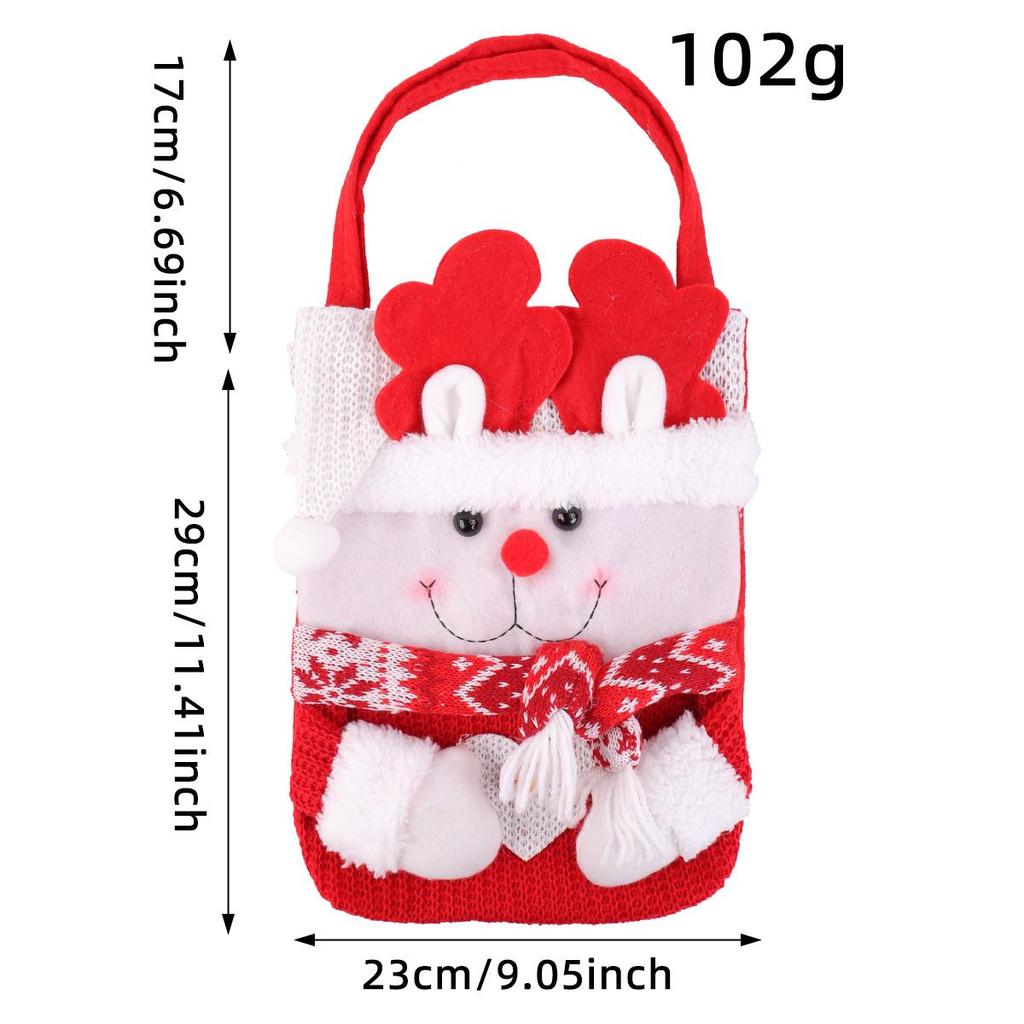Yihong Christmas Snowman Candy Tote Bag - Cute Knit Gift Bag with Red Scarf Design