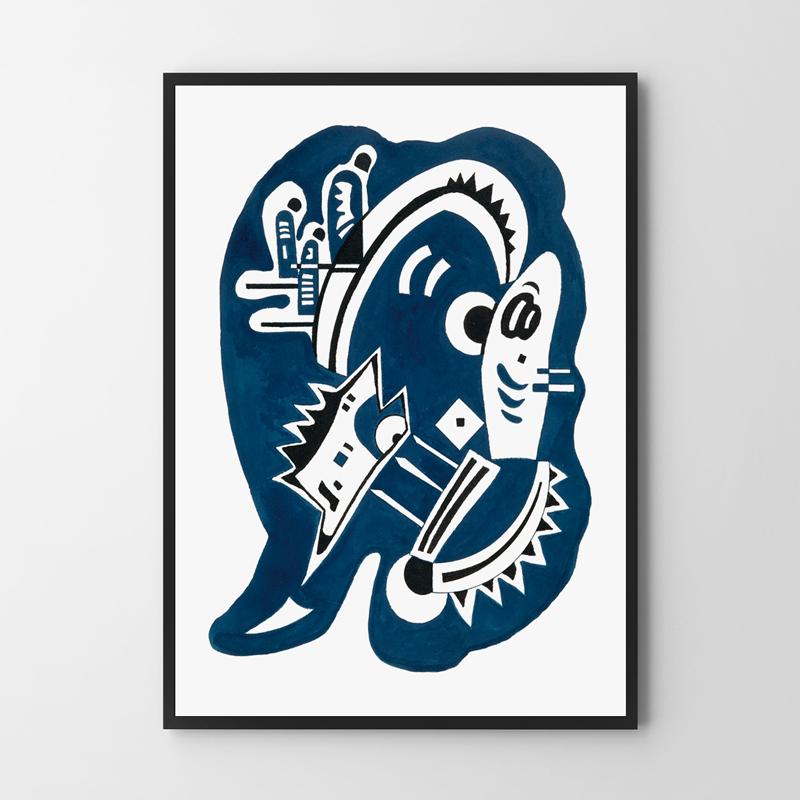 Poster Kandinsky Blue Illustration