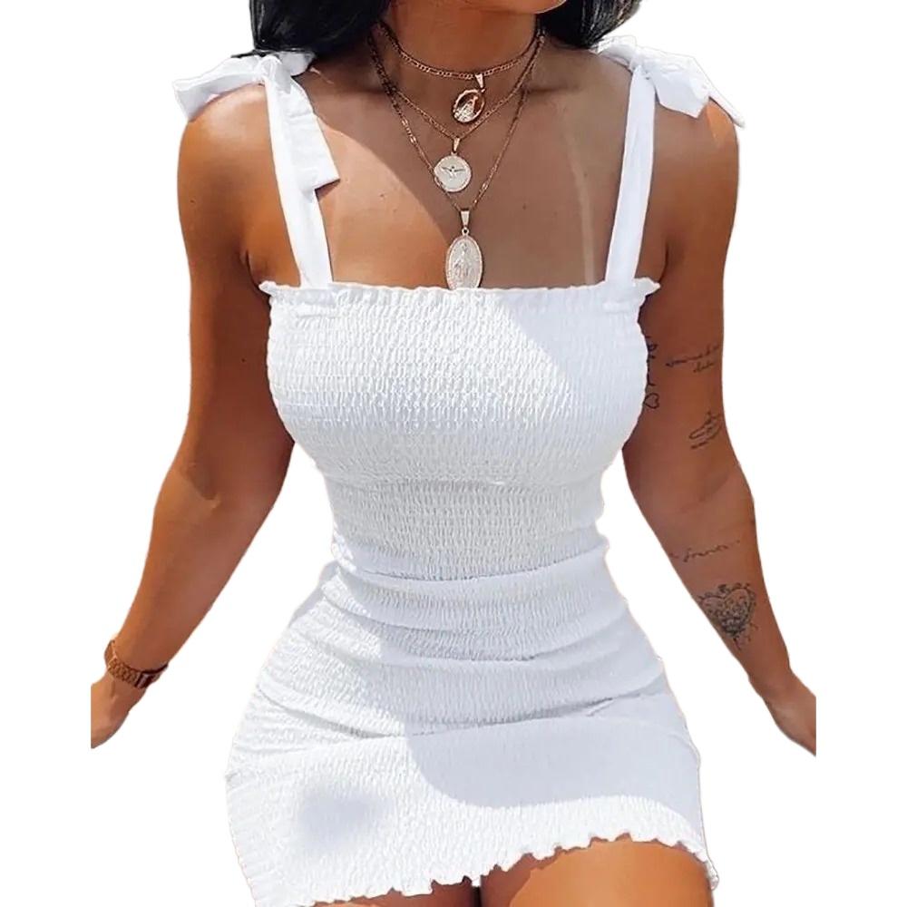 BITCED Women's Halter Printed One-piece Neck Sheath Waist Tight Dresses