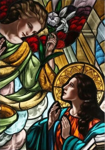 Custom size Stained Glass Retro Wndow Film Frosted Glass Sticker Frosted Church Virgin Mary Picture Poster Home Decor (as the picture,40cmX60cm)