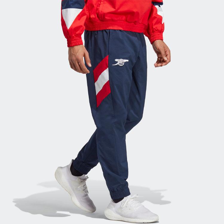 Adidas Logo Print Elastic Waist Long Sports Pants Men Bottoms Collegiate-Navy-Blue HT7149