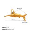 Fashion Versatile Diy Marine Life Dolphin Shark Pendant, Stainless Steel Gold-Plated Zircon Accessories
