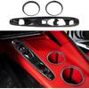 Crosselec Carbon Fiber Style Center Console Gear Shift Panel Cup Holder Cover Trim Accessoires for Chevrolet Corvette C8 2026 (Shift Panel+Cup
