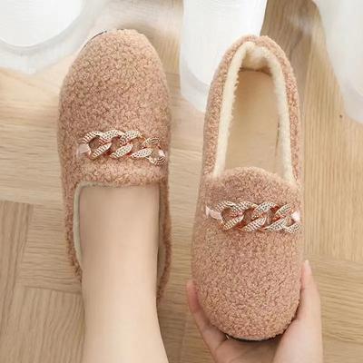 Fashion Cotton Shoes for Women Plush Flats Outdoor Fashion Winter Warm Snow Shoes Women Keep Warm Loafers Zapatos De Mujer
