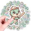 50 Cute Little Dinosaur Stickers Cartoon Animal Creative Stickers Water Cup Flat Decoration Waterproof Sticker