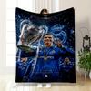 Real Madrid Player Celebrates UCL Victory 2014. Flannel Blanket for Bedroom, Living Room, Sofa, and Nap