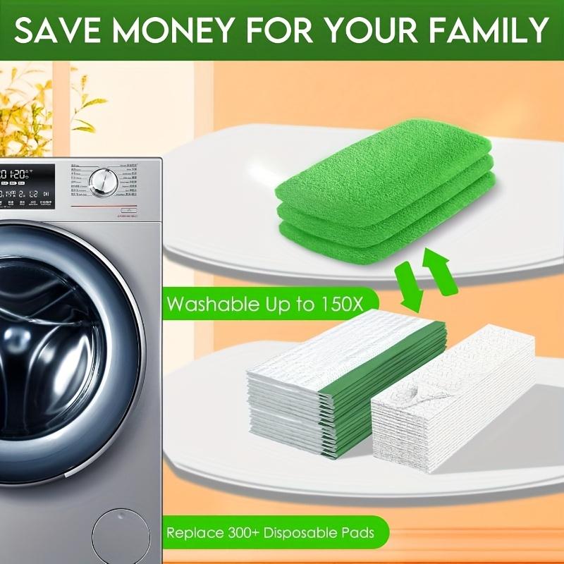Reusable Mop Replacement Pad Set (4pcs Green), Washable & Durable, High Absorbency for Dry/Wet Cleaning, All - Season Mop Accessories