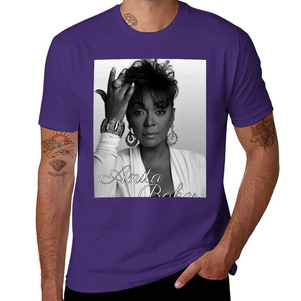 Anita Baker T-Shirt schnell trocknend Sportfans Oversize T-Shirts für Herren Baumwolle
