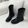Desire Rose Women Cowhide Suede Mid Boots 3cm