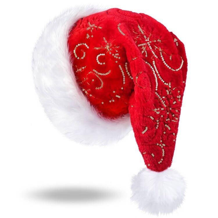 Christmas Beaded Plush Hat Ornaments Partys Dress Golds Embroidery Supplies