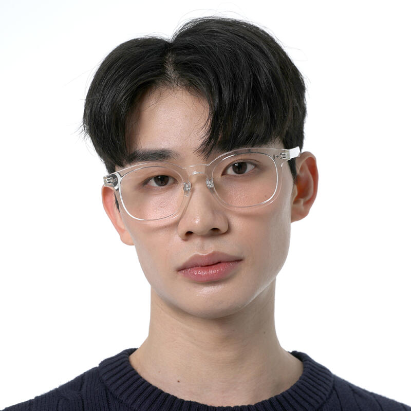 SBKA Solar-C02 Clear Horn-Rimmed Glasses (Blue Light Blocking)