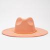 9.5Cm Big Edge Peach Heart Top Hat, Suede Felt Hat, Retro Fashion Big Eaves Hat, Flat Edge Gentleman'S Hat