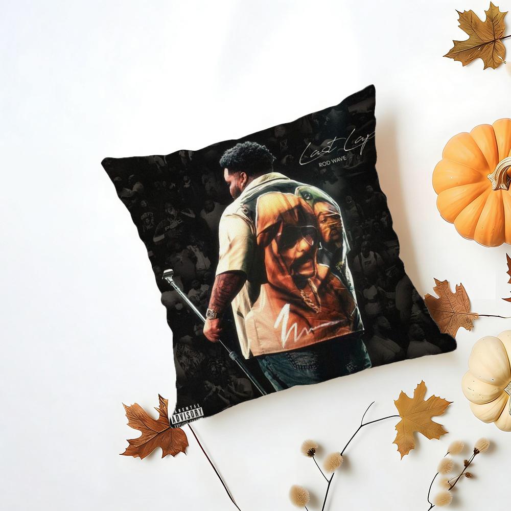 Rapper RRod Wave Cushion Cover Iceland Washable Linen Soft  for Daily Sofa Bed Home Room Decor
