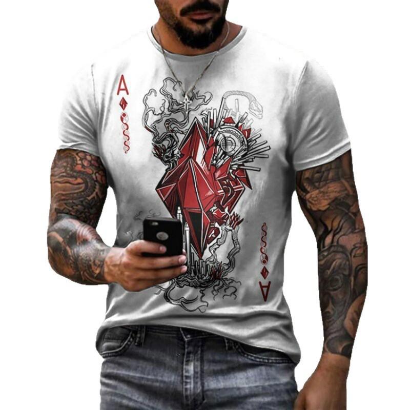 Mens Streetwear 3D Digital Print Graphic Tee Loose Fit Casual Short Sleeve T-Shirt Youth Fashion