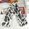 Retro Thicken Warm Leopard Print Scarf For Women Windproof Faux Fur Scarf Soft Faux Collar Cross Scarf Winter Scarf Neck Wrap