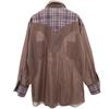 H BAR C 70s Vintage Long Sleeve Western Shirt Brown Men's Used