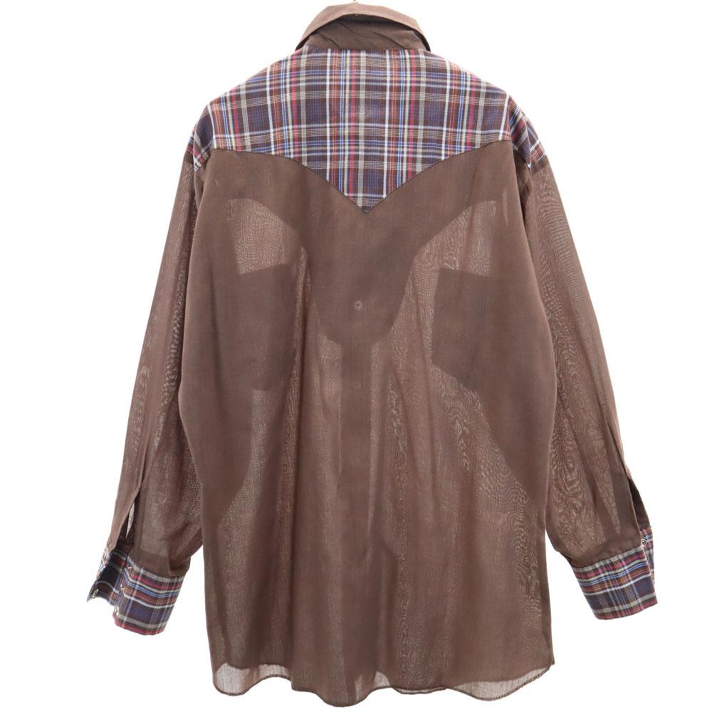 H BAR C 70s vintage Long sleeve Western shirt Brown Men's Used