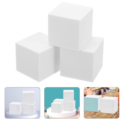 6pcs White 5x5x5cm Blank Foam Blocks for DIY Crafting Unpainted Party Decoration Wedding Projects Foam Cubes Painting