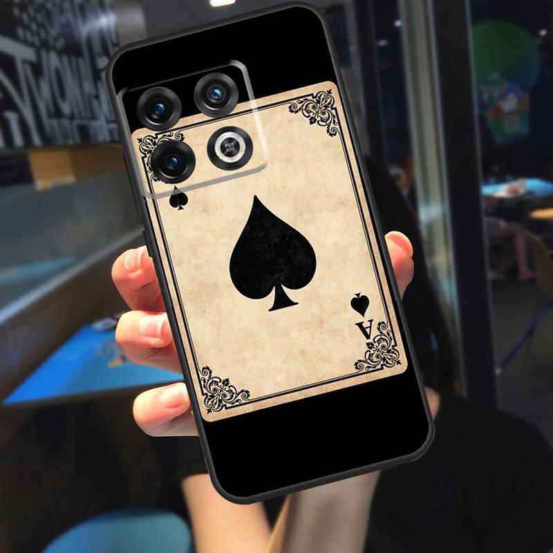 Ace of spades Poker Card Funda For OnePlus 10T 8T 9RT 12 13 13R 11 9 10 Pro OnePlus Nord 4 CE 2 3 Lite N20 N30 Case