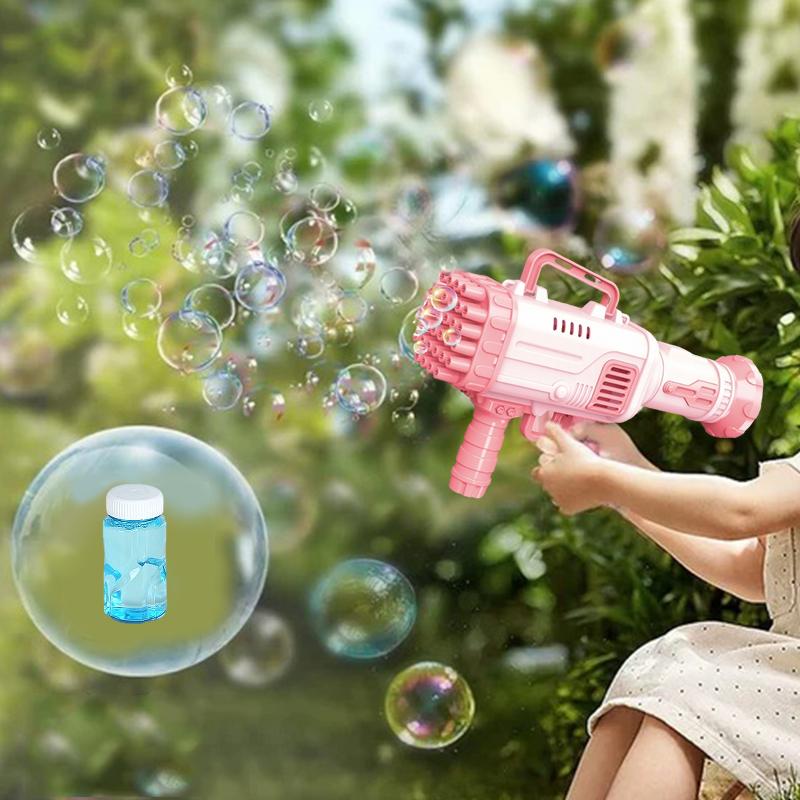 1PC Bubble Machine Wedding Bubble Gun Kids Adult Party Toys Birthday Soap Blower Ages 3+ Boy Girl Toys Outside Summer 32Holes