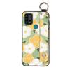 Silicone Waterproof Phone Case For UMIDIGI A9 Protective Oil Painting Flower Wrist Strap Kickstand Dirt-resistant Ring