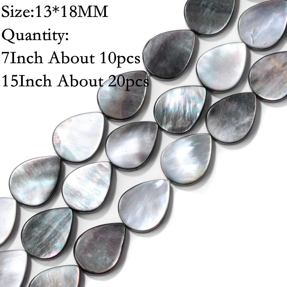 Natural Shell Gray Black Mop Beads Loose Mother of Pearl Shell Beads Charm DIY Bracelets Earrings Jewelry Accessories Wholesale