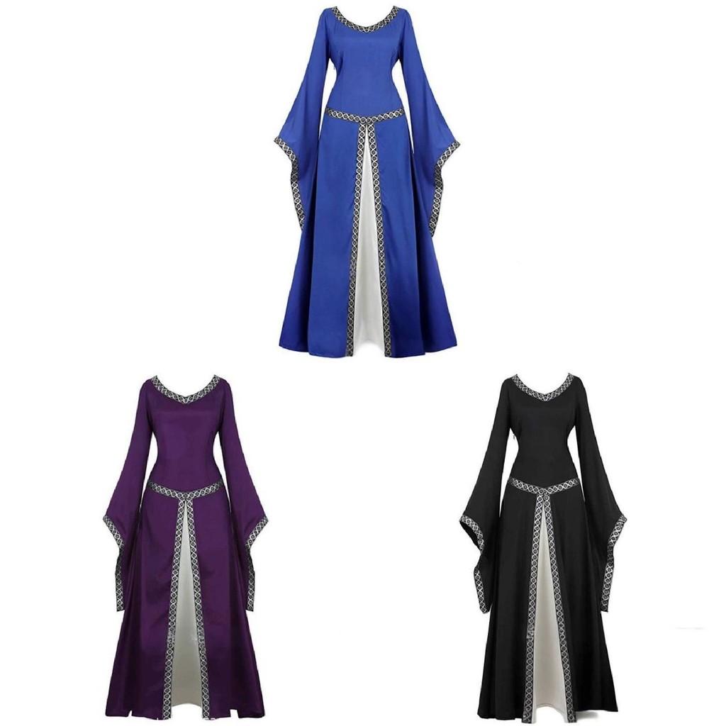 Cosplay Women Renaissance Costumes Medieval Victorian Long Dress Fashion Retro