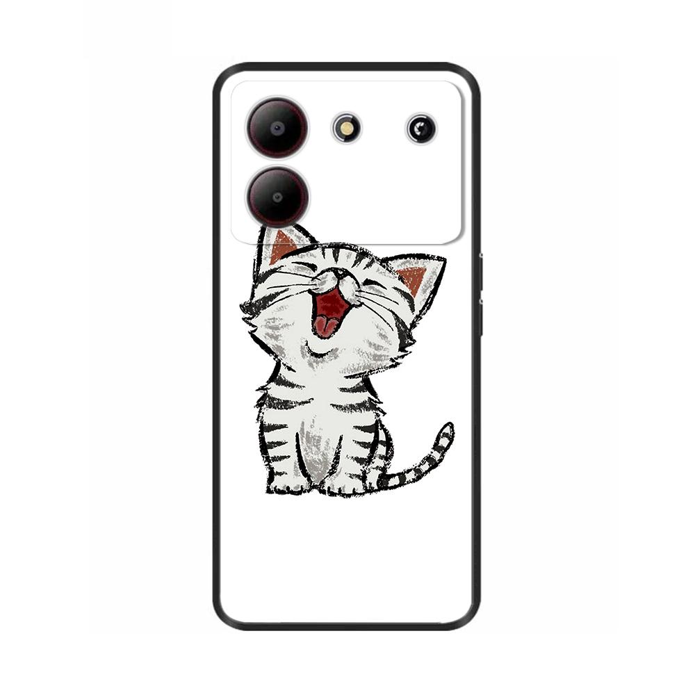Cover For ZTE Blade A54 4G Case Silicone Painted Soft Protective Black Coque For ZTE Blade A34 BladeA54 Cartoon TPU BladeA34 Bag