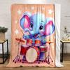 Cute Elephant Theme Print Blanket Warm Soft Fluffy Kids and Adult Sofa Bed Throw Blanket Outdoor Travel Camping Luxury Gifts