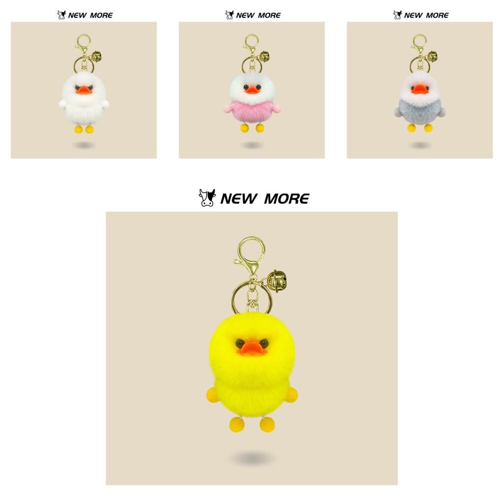 Luxury Faux Rabbit Fur Keyring With Cute Duck Pendant For Womens Accessories
