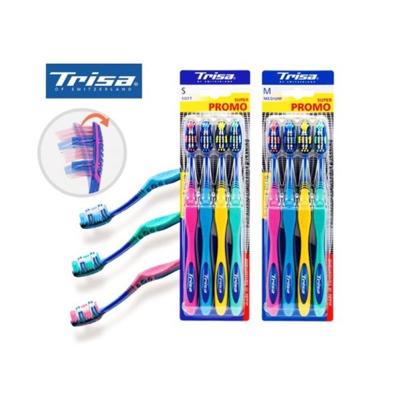 TRISA Flexible Head Toothbrush 4-Pack 6323 MEDIUM