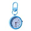 Silent Movement Exam Watch Alloy Case Leather Cover Keychain Watch Reusable Design Mini Size Pocket Watch Key Ring Accessory