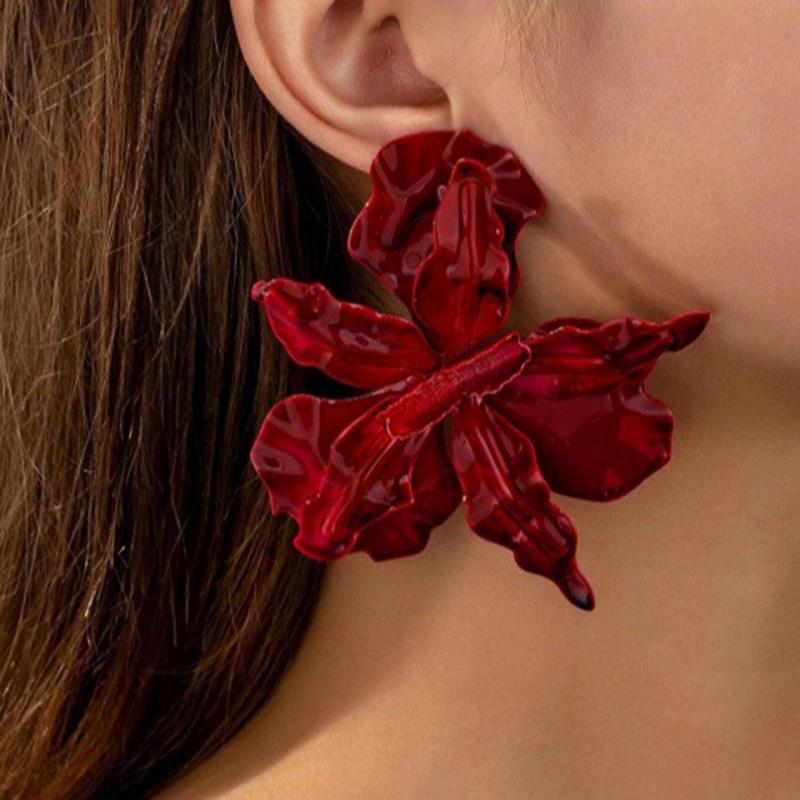 Orecchini a Fiori Pieghettati Irregolari Per Donna Retro Eleganti Temperamento Accessori per Orecchie Gioielli Regalo per Festa di Matrimonio