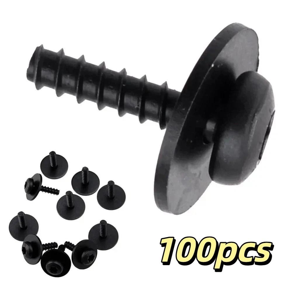 

100pcs Sturdy Material Car Underbody Engine Cover Panels Screws Retainer Kit Vehicle Maintenance чёрный