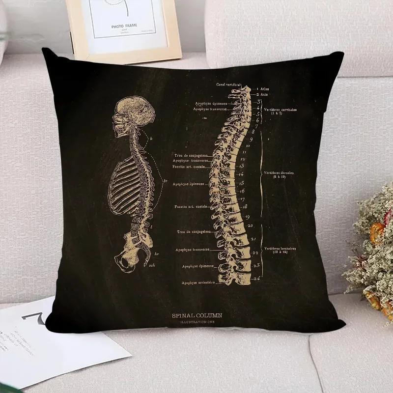 Cushion Cover  Anatomical Skeleton Pillow Cases Pillowcase Pillowcases for Pillows X Cushions Covers for Bed Pillows