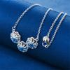 925 Sterling Silver 16-30 Inch Exquisite 3-flower Pendant Necklace for Women's Wedding Fashion Gifts, Jewelry Accessories