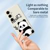 Für Samsung Galaxy S24 FE Hülle Panda Muster Druck Gerade Kante TPU Handy Rückseite