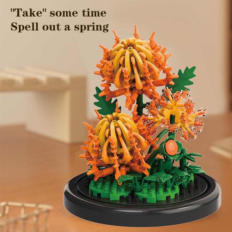 Sunflower Microparticle Building Blocks Simulation Eternal Flower Puzzle Assembly Toy Desktop Ornament