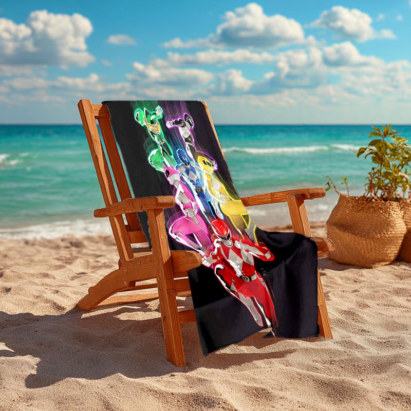 1pc Mighty Morphin Power Rangers3 Beach Towel, Comfortable and Thick, and Swimming/Bath/Picnic/Camping Towel, Suitable for Seaside Beaches