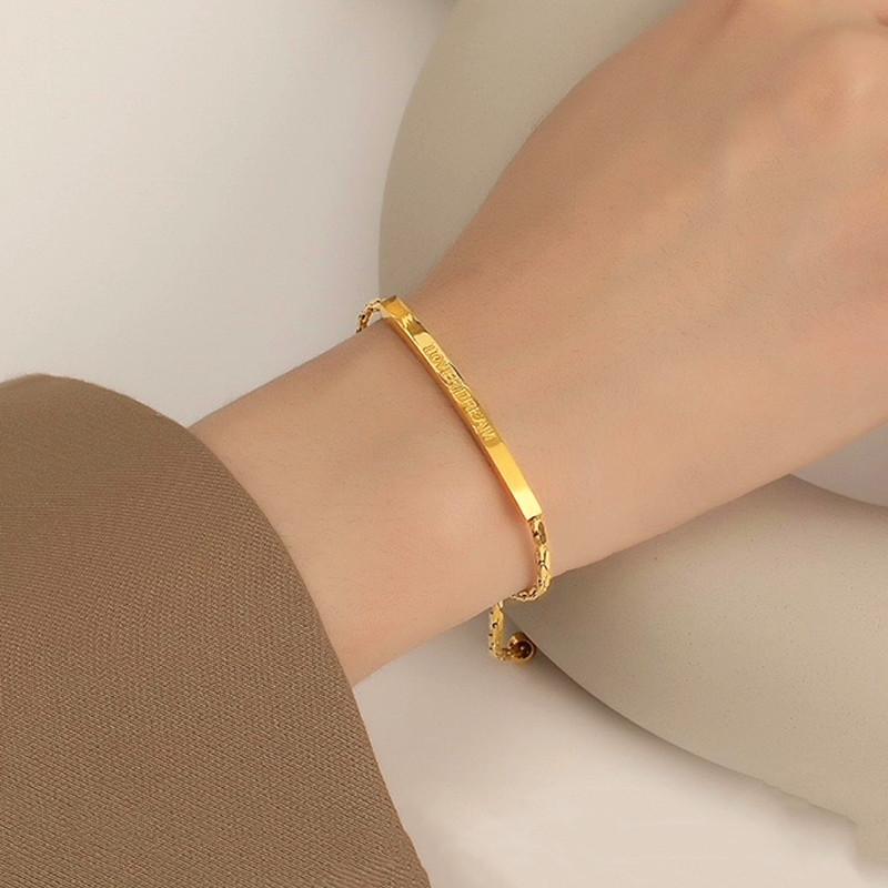 Stainless Steel Geometric Chain Bangle Bracelet Trendy  Romantic Lover Dream Gift  Bracelet Anniversary