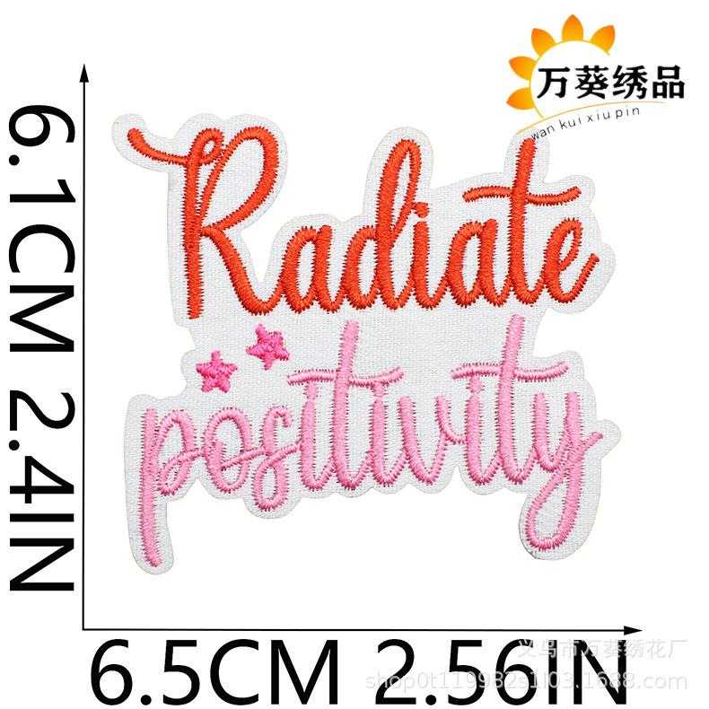 Smile Face Life Inspirational Words Embroidery Cloth Sticker Motivates English Patch Decoration Embroidery Mark Love Yourself Chapter Sticker