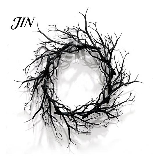 Halloween Party Decor Thorns Wreath, Realistic Spiked Branches, Horror Theme Decoration, Eerie Decoration Dead Branch Spooky for Haunted House Wreath
