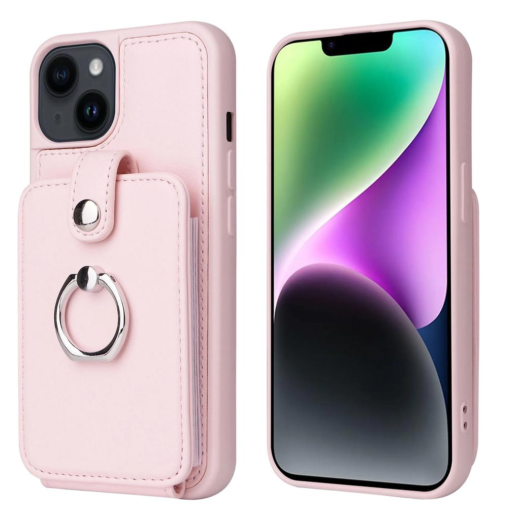 Leather Ring Wallet with Card Holder Phone Case for IPhone 16 15 14 13 12 11 Pro XR XS Max 8 7 Plus Protective Shockproof Cover
