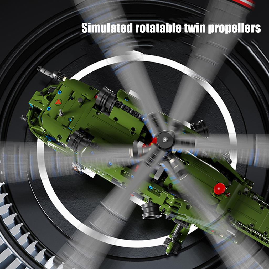 Non-Toxic 1800Pcs Helicopter Building Blocks Toy Assembly Puzzle Bricks Vehicle Model Creative Desktop Decoration Gifts