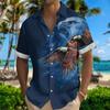 Hawaiian Men's Shirt  Animal Print Summer New And Women's Lion Pattern Short Sleeve Loose Large Breathable Top