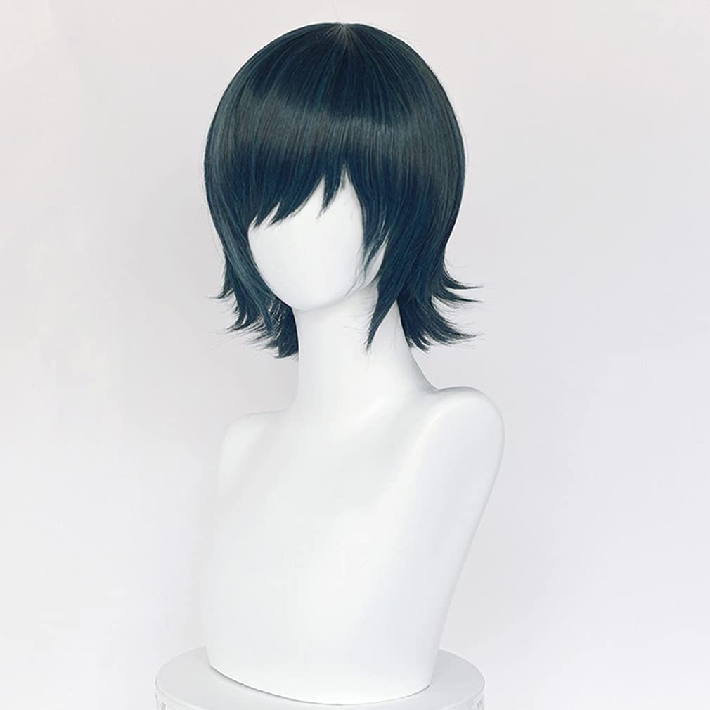 LAOBAO Cosplay Wig Himeno Wig Heat Resistant Disguise Wig Costume Accessory Pink Navy Blue Bob Party Costume Halloween Event Cosplay Wig