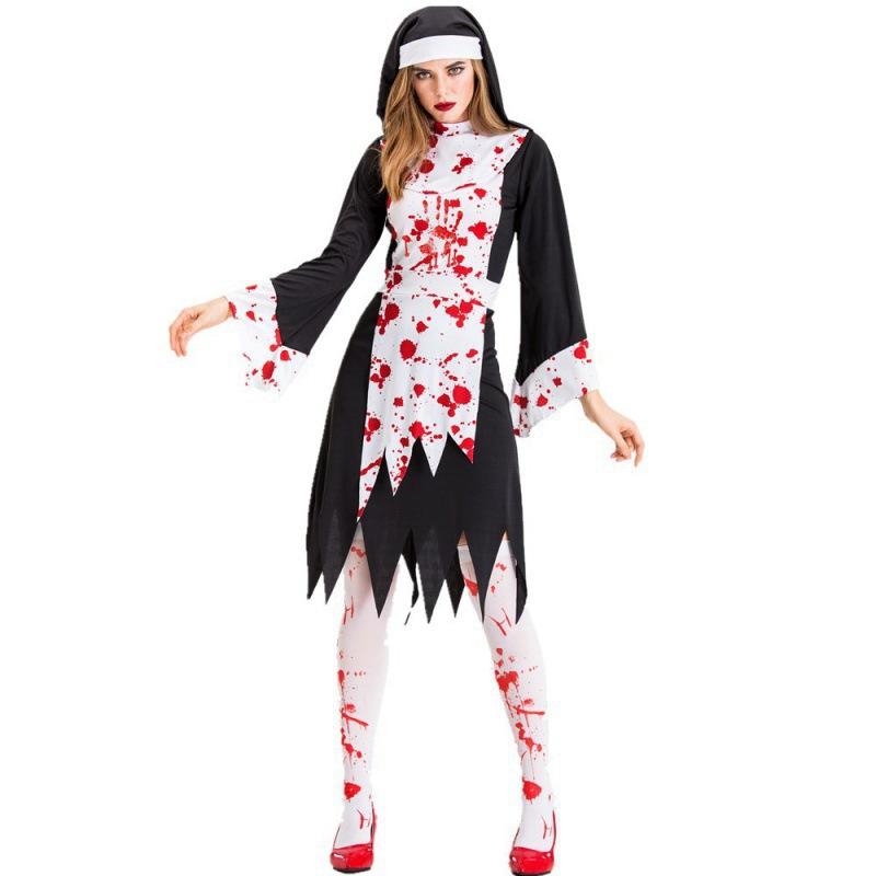 Cosplay Halloween, Horror Blutiger Vampir Zombie Kostüm Blutiges Krankenschwester Verkleidung Party Orgie Kostüme für Erwachsene