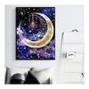 2 Pieces Diamond Art Kit 5D Diamond Painting Moon Handmade Painting Craft Kit Full Paste Type DIY Beginner Adult Children 30x40cm